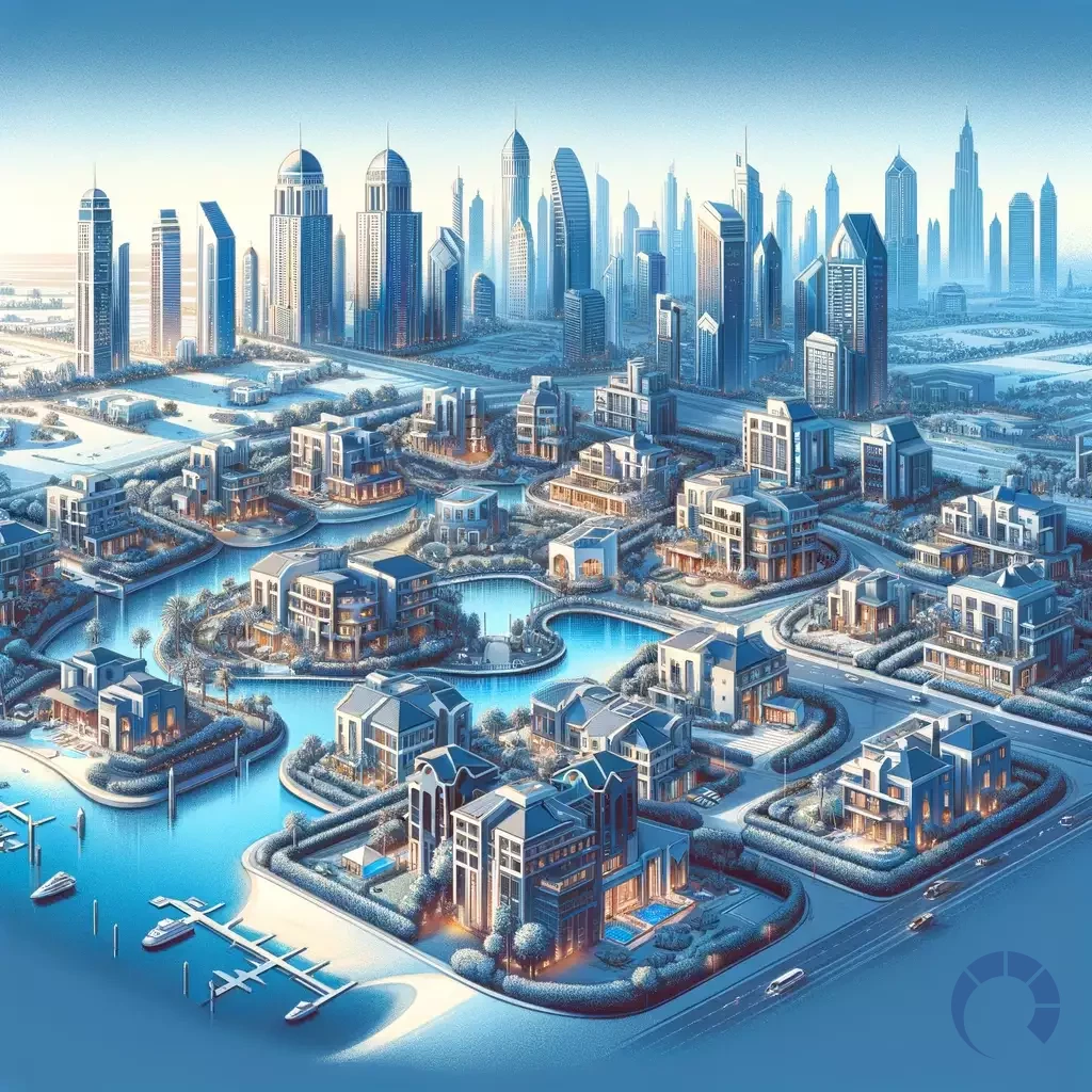 showcases the various types of properties available for purchase in Dubai, UAE